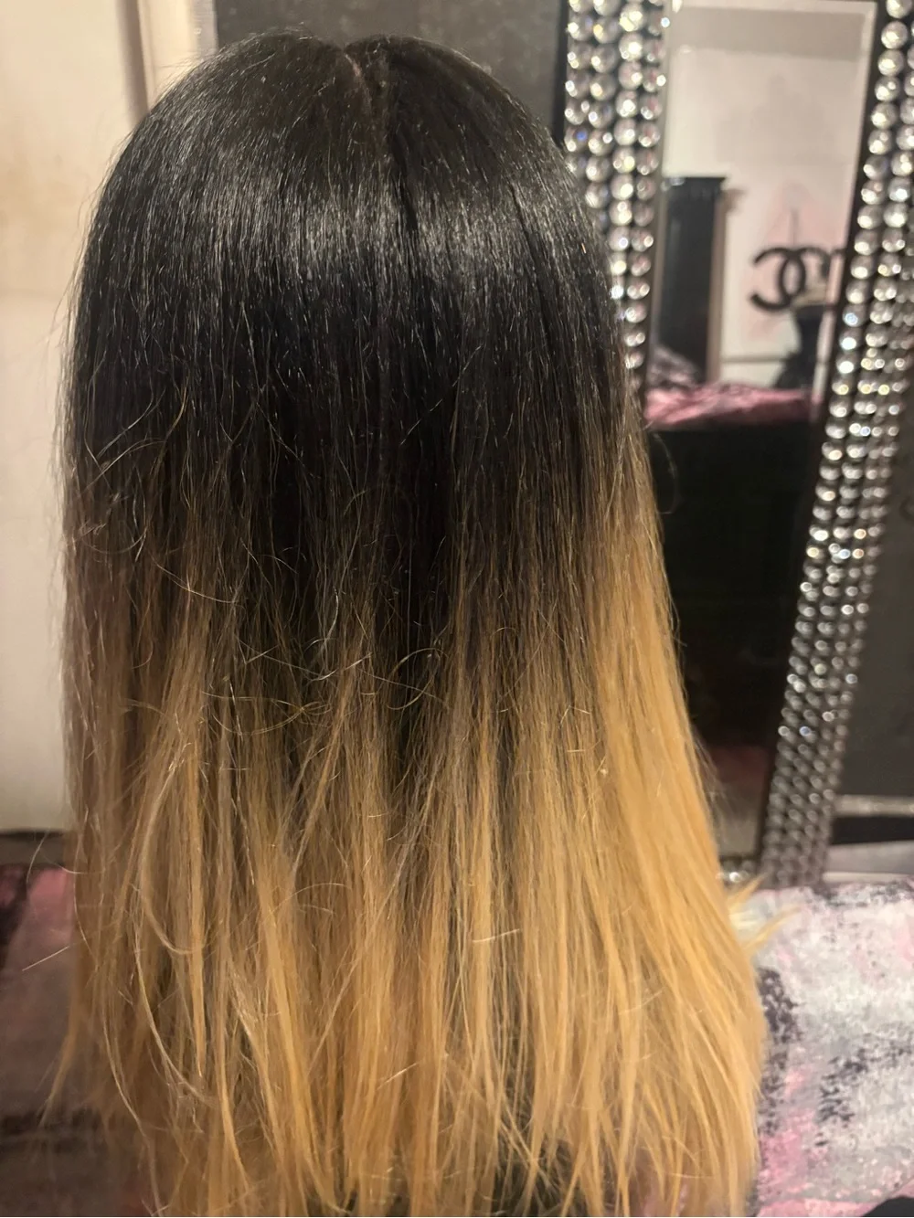 Black to Blonde Ombre Lace Front Wig – Natural Straight Style